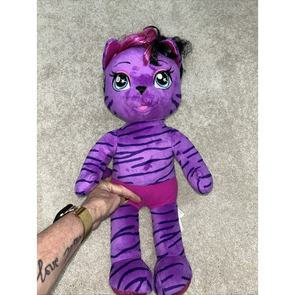 Honey GirlsTeegan Build-a-Bear - Purple Tiger Cat Rock Star HG Plush 20"